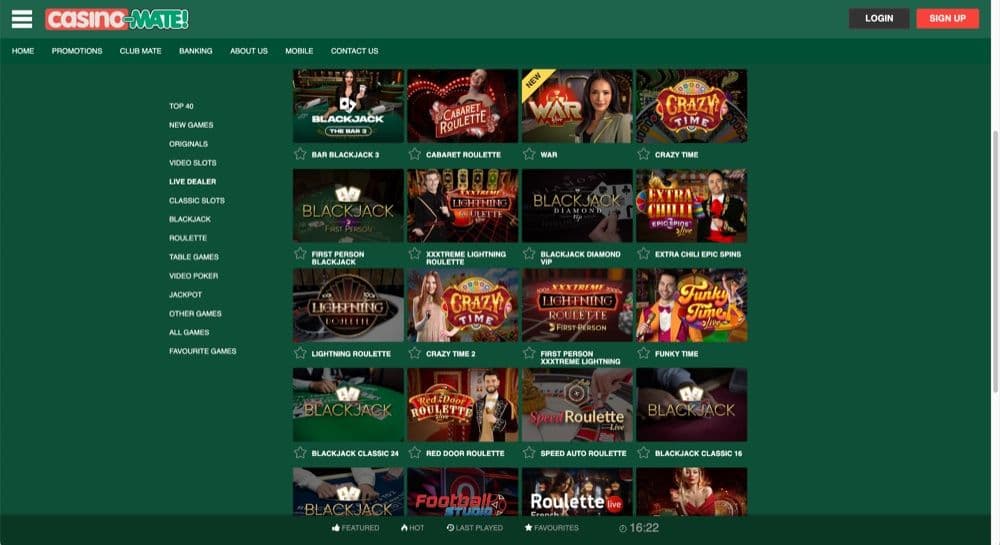 Casino Mate Review – Live Casino