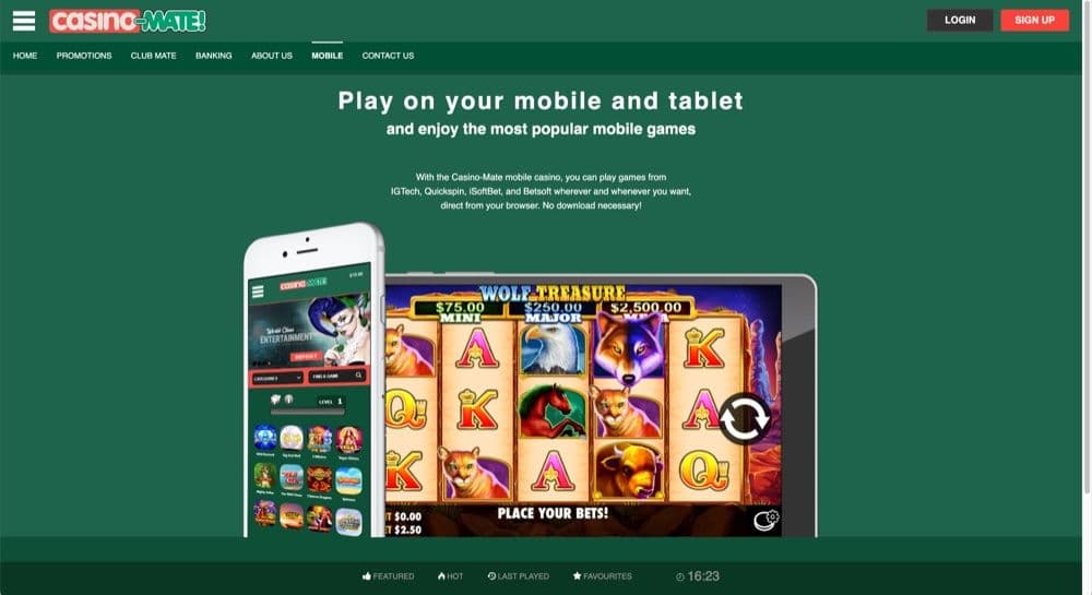 Casino Mate Review – Casino Mate Mobile Version and App