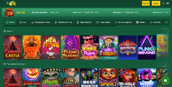 Fair Go Casino pokies and games lobby