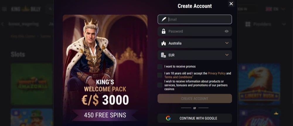 King Billy Casino Review – Registration Step by Step