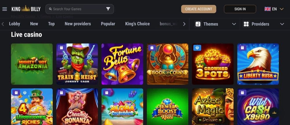 King Billy Casino Review – Live Casino