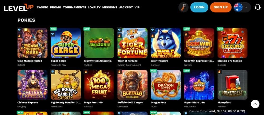 LevelUp Casino Review – Pokies