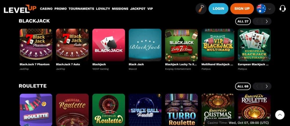 LevelUp Casino Review – Table Games