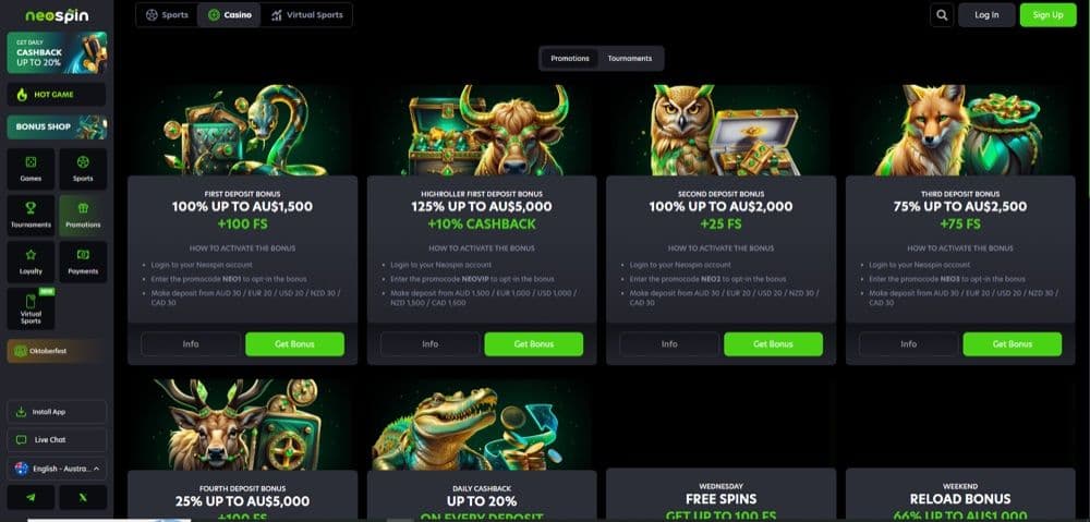 Neospin Casino Review – Neospin Casino Bonuses and Promo Codes
